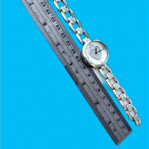 Brighton Watch SIVER Plated with a crystal heart.  Comes with a new battery main image 5